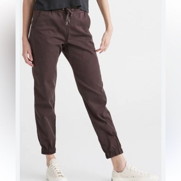 DUER Women’s Live Lite Jogger Pants Size Small Purple Eggplant Drawstring - Picture 1 of 10